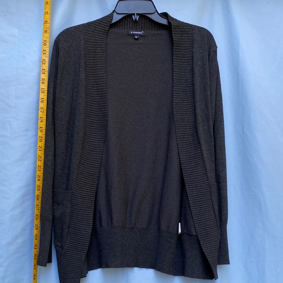 Classic Women's Charcoal Open Front Cardigan - Picture 1 of 3